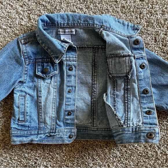 Bowen & Wright Denim Jacket Baby Girl Boy 12 Months Blue Cotton Vintage - Picture 8 of 16